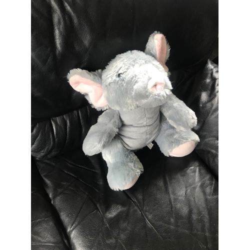 Max Et Sax Doudou Peluche Elephant Blanc Gris Chine Oreille Rose 36cm (Reconditionné) on Productcaster.