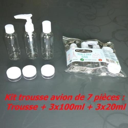 Kit 7 pièces, Pochette trousse + flacons et pots pour transport liq... on Productcaster.