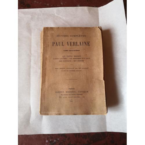 Verlaine ?Uvres Complètes ( 1920. Tome 4 ) on Productcaster.