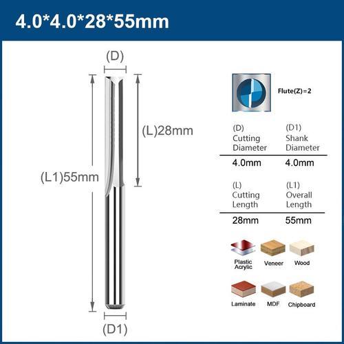 4x28x55 10pcs XCAN fraises CNC en carbure à 2 cannelures, tige de... on Productcaster.