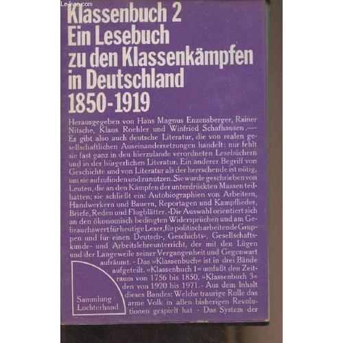 Klassenbuch 2 - Ein Lesebuch Zu Den Klassenkämpfen In Deutschland 1... on Productcaster.