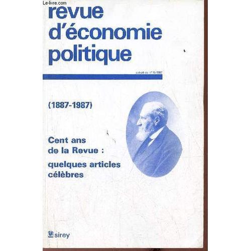 Revue D Économie Politique Extrait Du N°6 1987 - (1887-1987) Cent A... on Productcaster.