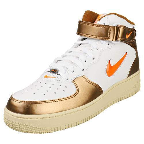 Nike Air Force 1 Mid Qs Homme Baskets Mode Or Blanc - 42 1/2 on Productcaster.