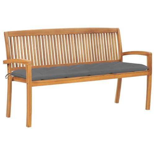 Banc De Jardin Empilable Et Coussin 159 Cm Bois De Teck Massif on Productcaster.