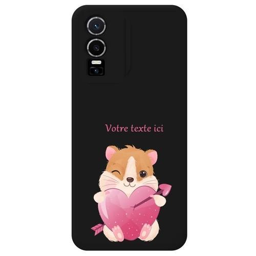 Coque Noir Vivo Y76 Hamster Coeur Avec Votre Texte on Productcaster.