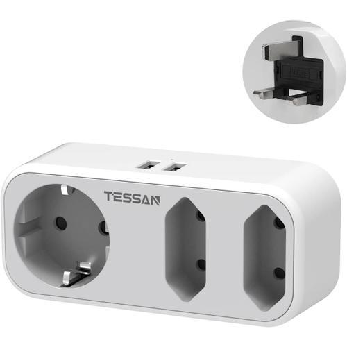 TESSAN 5 en 1 Adaptateur Prise UK Prise Anglaise Adaptateur Francai... on Productcaster.