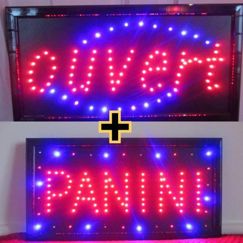 Enseigne Panneau Led Ouvert + Panini (Idéal Restaurant, Snack Etc... on Productcaster.