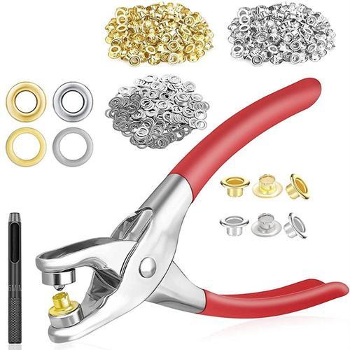 Grommet Eyelet Pliers Kit, 1/4 Inch 6mm Grommet Tool Kit With Metal... on Productcaster.