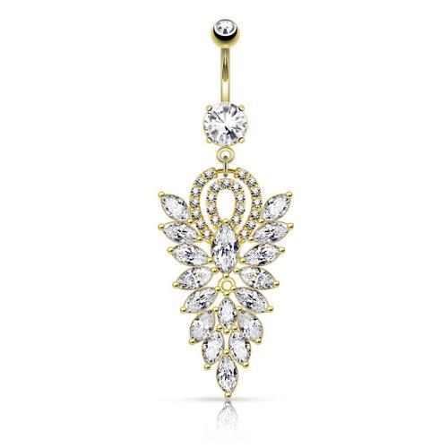 Piercing Nombril Pendentif Chandelier Plaqué Or on Productcaster.