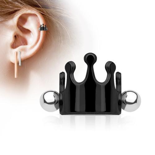 Piercing Oreille Helix Cartilage Manchette Couronne Noire on Productcaster.