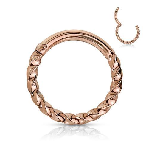 Piercing Anneau Oreille Acier Rosé Torsadé on Productcaster.