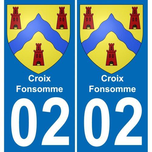 02 Croix-Fonsomme Autocollant Sticker Plaque Immatriculation Auto V... on Productcaster.