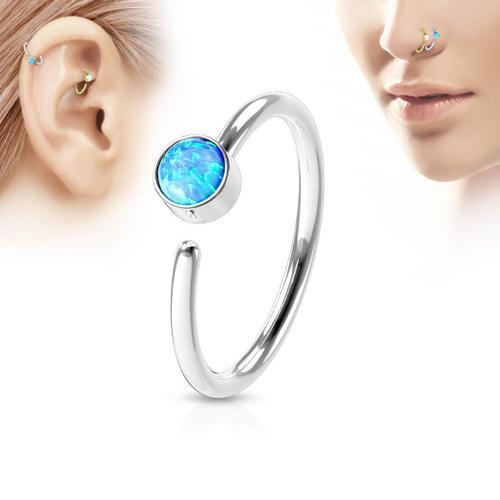 Piercing Oreille Nez Anneau Opale Bleue on Productcaster.