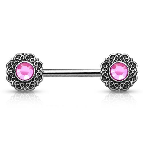 Piercing Téton C?Urs Tribal Gemme Rose on Productcaster.