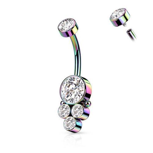 Piercing Nombril Multicolore Cluster Strass on Productcaster.