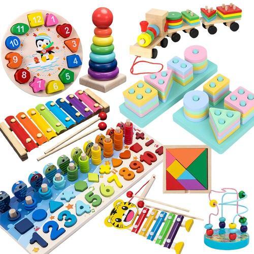 Jouets Éducatifs En Bois Montessori Pour Enfants, Puzzle De Forme G... on Productcaster.