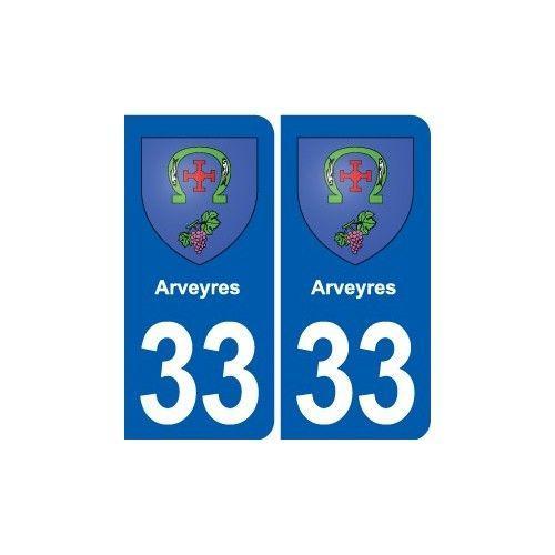 33 Arveyres Blason Ville Autocollant Plaque Stickers - Arrondis - N... on Productcaster.