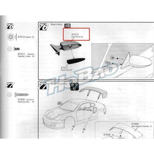 Miroir Arrière Pour 87512 Hyper One-Seven Onroad, Original, 1/7 on Productcaster.