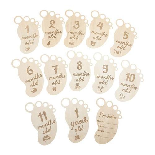 Ensemble De 13 Cartes En Bois Pour Bébé, Cartes Commémoratives Pour... on Productcaster.