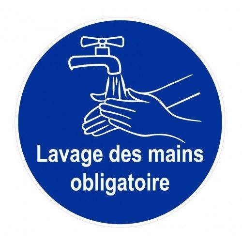 Sticker Lavage Des Mains Obligatoire Logo 2 - Se Laver Les Mains Ob... on Productcaster.