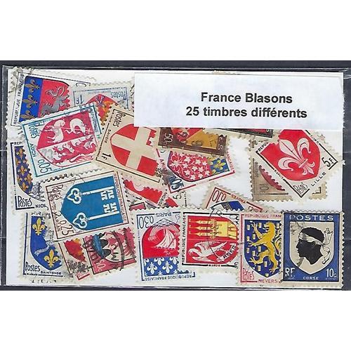 France Blasons 25 Timbres Différents Oblitérés on Productcaster.