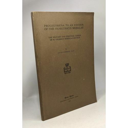 Prolegomena To An Edition Of The Panegyricus Messalae - The Militar... on Productcaster.