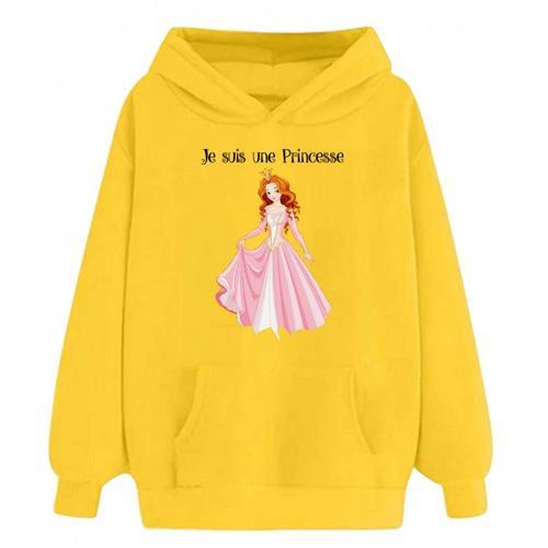 Sweat À Capuche Enfant Princesse Jaune on Productcaster.