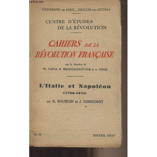 Cahiers De La Révolution Française N°4 - L Italie Et Napoléon (1796... on Productcaster.