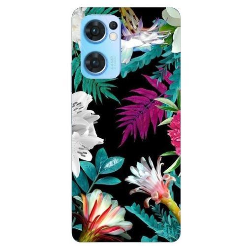 Coque Oppo Reno 7 4g Tropical Noir Fleur on Productcaster.