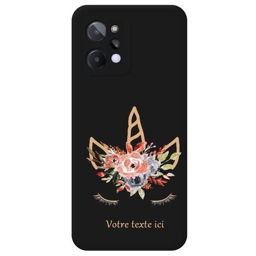 Coque Noir Realme C31 Licorne Personnalisee Eyes Rose Unicorn on Productcaster.