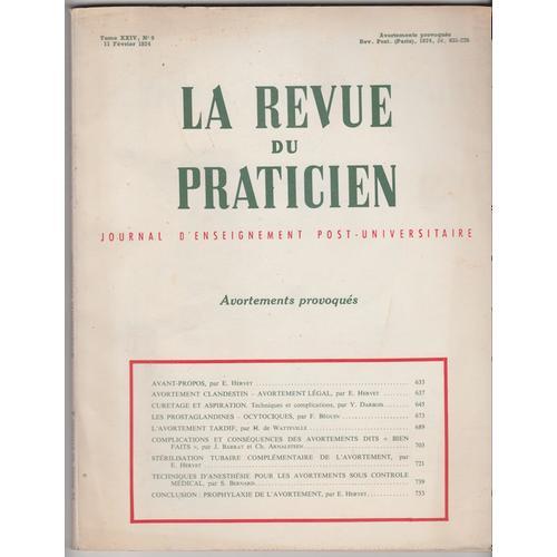 La Revue Praticien Tome Xxiv N 11 Février 1974 on Productcaster.