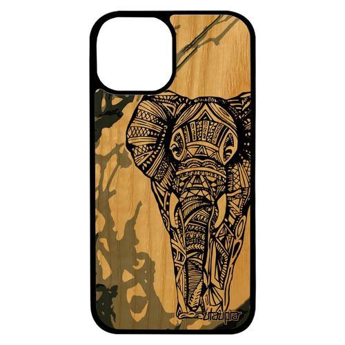 Coque Bois Silicone Pour Iphone 13 Mini Elephant Dessin Tatouage Co... on Productcaster.