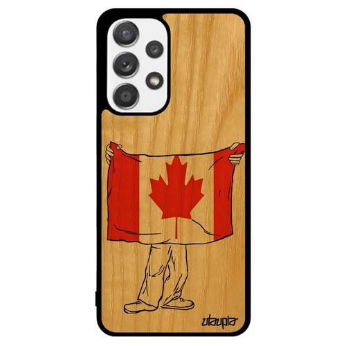 Coque Silicone Samsung A53 En Bois Et Drapeau Canada Canadien Case ... on Productcaster.