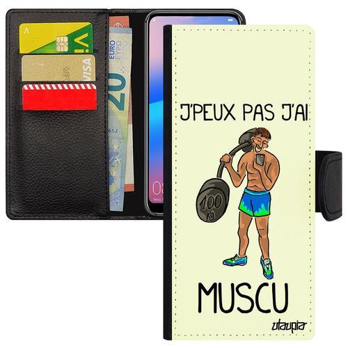 Coque Xiaomi Redmi Note 10 Portefeuille Je Peux Pas J'ai Muscu Band... on Productcaster.