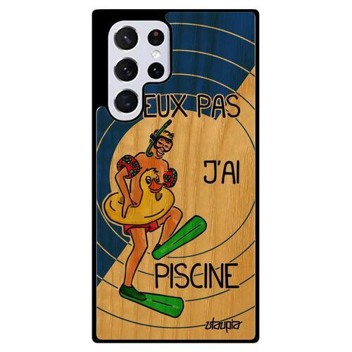 Coque En Bois Pour Samsung Galaxy S22 Ultra Silicone Humour J'peux ... on Productcaster.