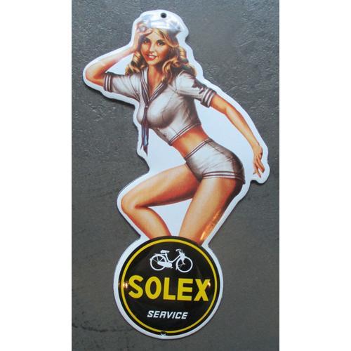 Mini Plaque Emaillée Pin Up En Habit De Marin Logo Solex Tole Email... on Productcaster.