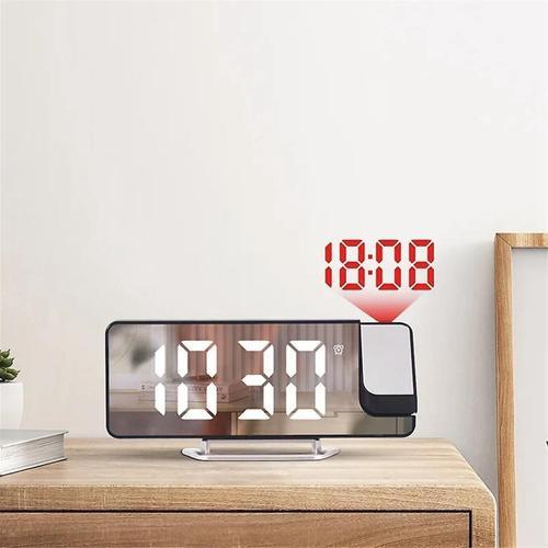 Led Digital Projection Clock Mirror 180Rotation Large Screen Date T... on Productcaster.