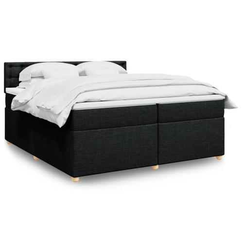 Vidaxl Sommier À Lattes De Lit Avec Matelas Noir 200x200 Cm Tissu on Productcaster.