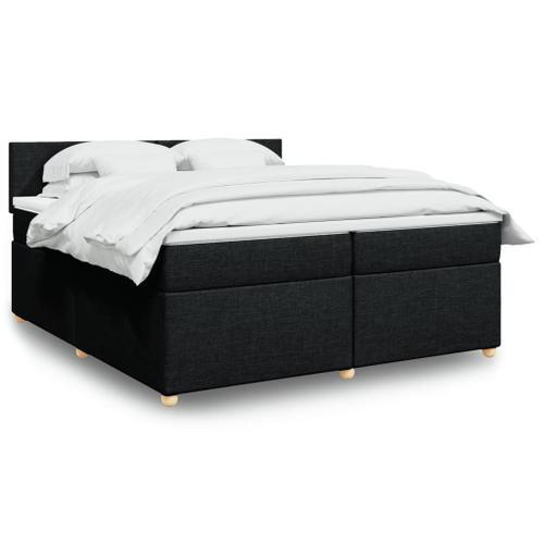 Vidaxl Sommier À Lattes De Lit Avec Matelas Noir 200x200 Cm Tissu on Productcaster.