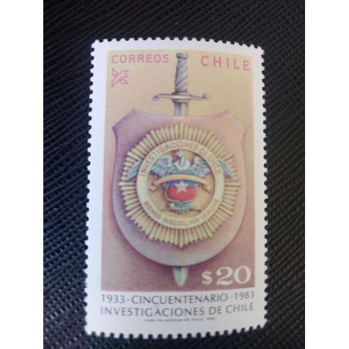 Timbre Chili Yt 626 50e Anniversaire De La National Crime Authority... on Productcaster.