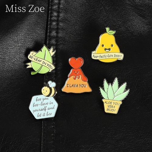 Broches En Émail Pour Femmes, Plante Amusante, Fruits, Badges Migno... on Productcaster.