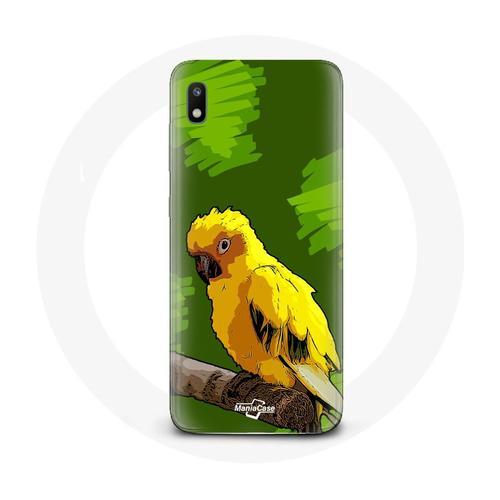 Coque Pour Samsung Galaxy A10 Oiseaux De Perruches Jaune Fond Vert on Productcaster.