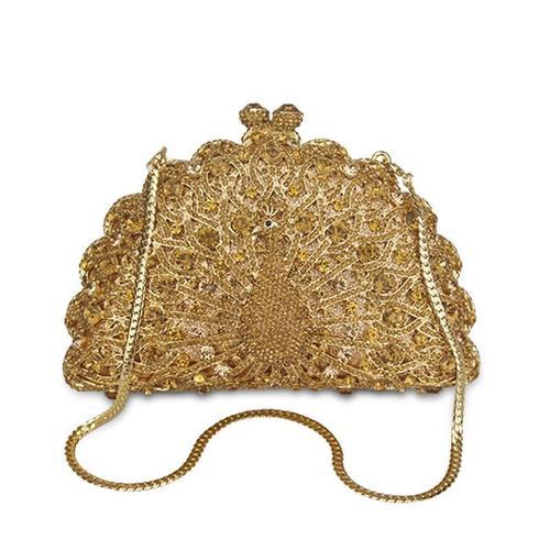 Gold Luxury Peacock Crystal Evening Bags Animal Clutch Designer Wom... on Productcaster.