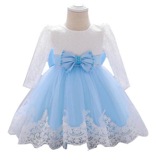 Long Sleeve Infant Baby Girl Dress Lace Flower Baptism Dresses For ... on Productcaster.