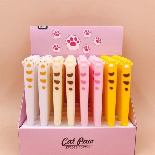 Stylo Gel Design Patte De Chat Mignon, 1 Pièce, Kawaii, Stylos À Si... on Productcaster.