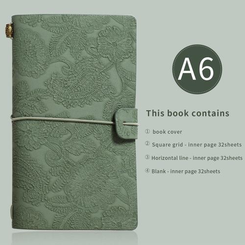 A6 Vintage Embossed Lace Up Notebook 32 Sheets Student Journal Draw... on Productcaster.