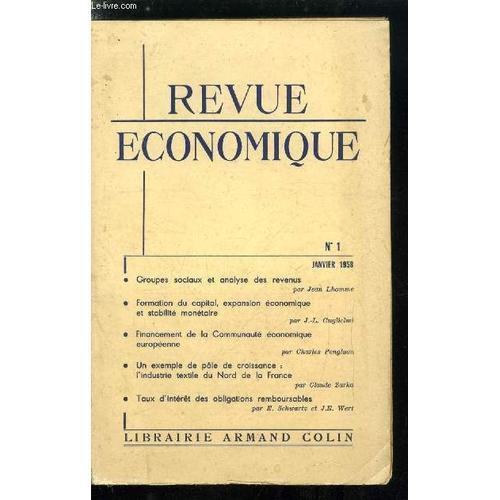 Revue Économique N° 1 - Groupes Sociaux Et Analyse Des Revenus, Bil... on Productcaster.