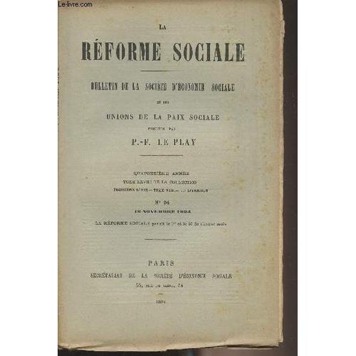 La Réforme Sociale, Bulletin De La Société D Économie Sociale Et De... on Productcaster.