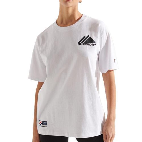 T-Shirt Blanc Femme Superdry Mountain on Productcaster.