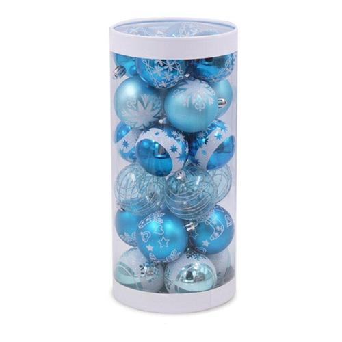 Boules de noël à dessin bleu, 6Cm, 24 pièces, boule d'arbre suspend... on Productcaster.